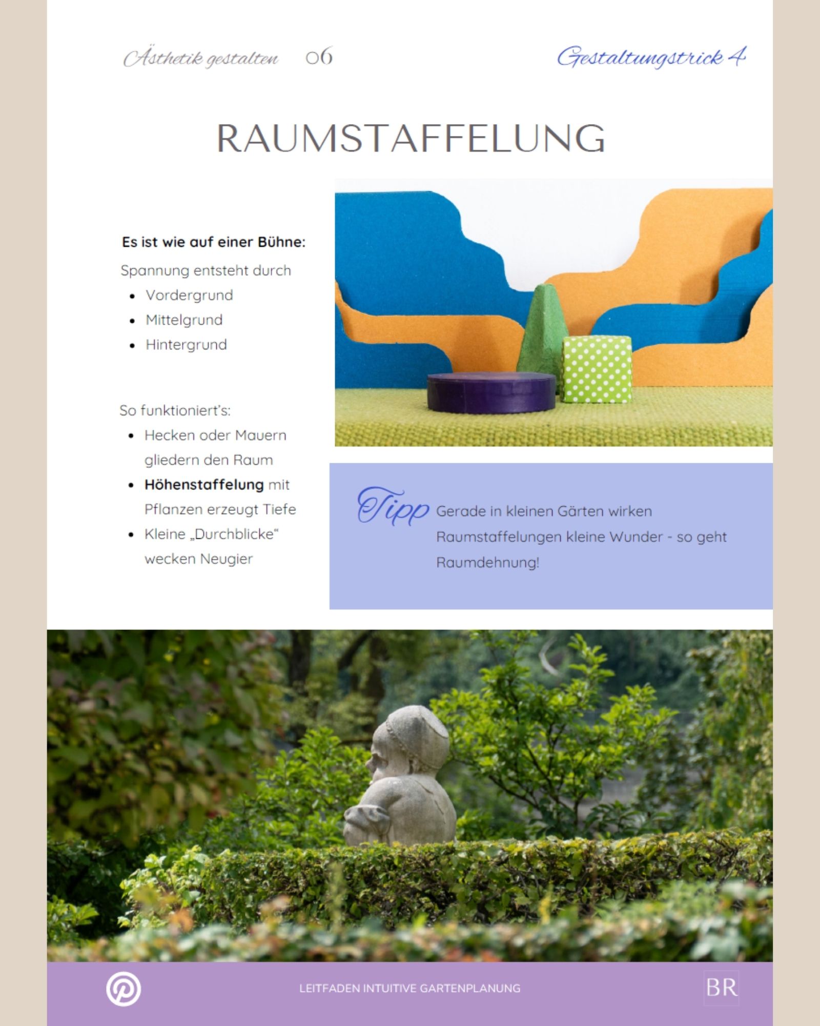 Vorschauseite aus dem Leitfaden zum Gestaltungstrick Raumstaffelung